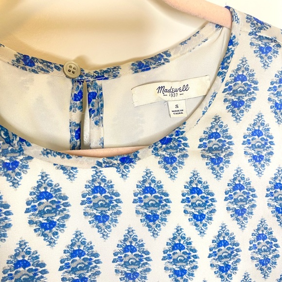 Madewell Skyscape Dress in Diamond Floral Paisley Pattern Drop Waist - Picture 6 of 8